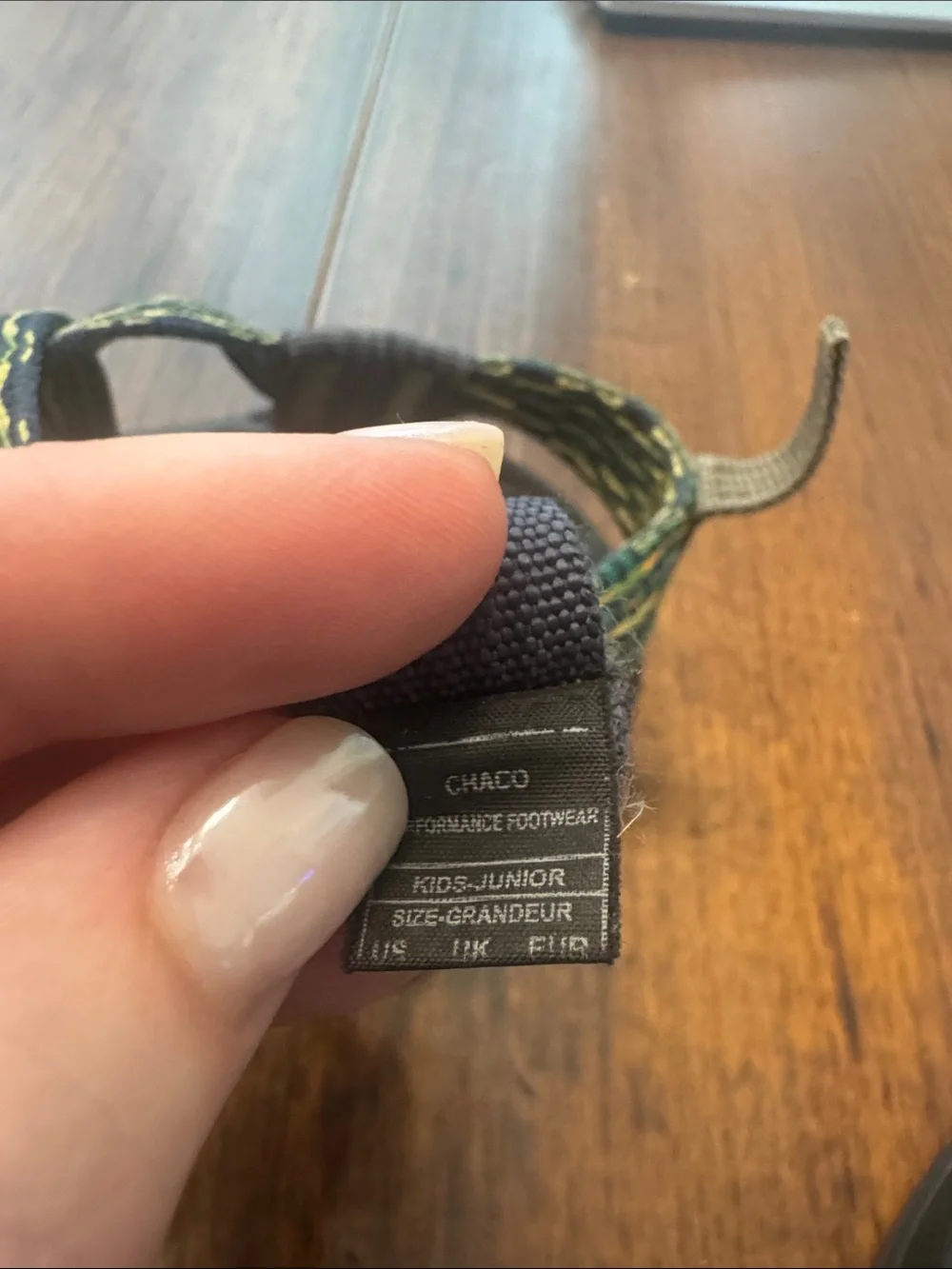 Chaco Kids Sandal in Navy with Yellow Stripes